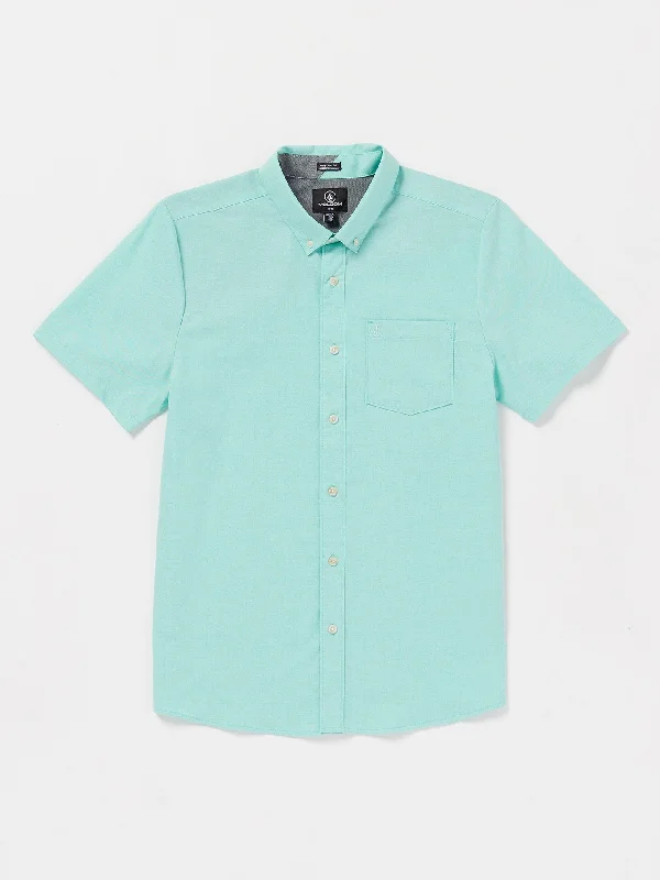 short sleeve t-shirt for hot weather -Everett Oxford Short Sleeve Shirt - Dusty Aqua