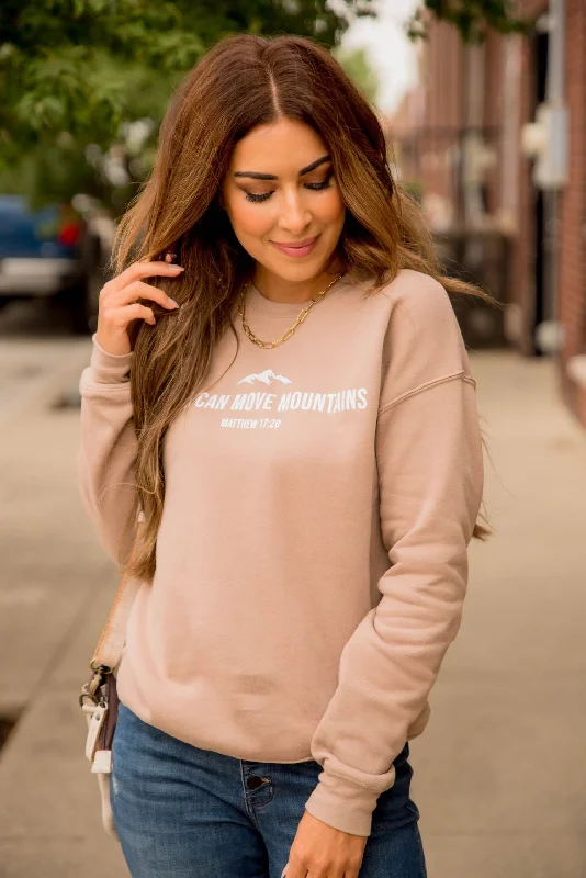 hoodie with a bold statement -Faith Can Move Mountains Graphic Crewneck