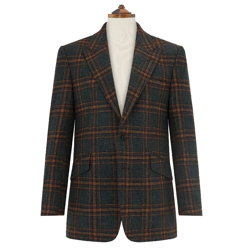 versatile jacket for travel-Faulkner Green and Beige Check Tweed Jacket