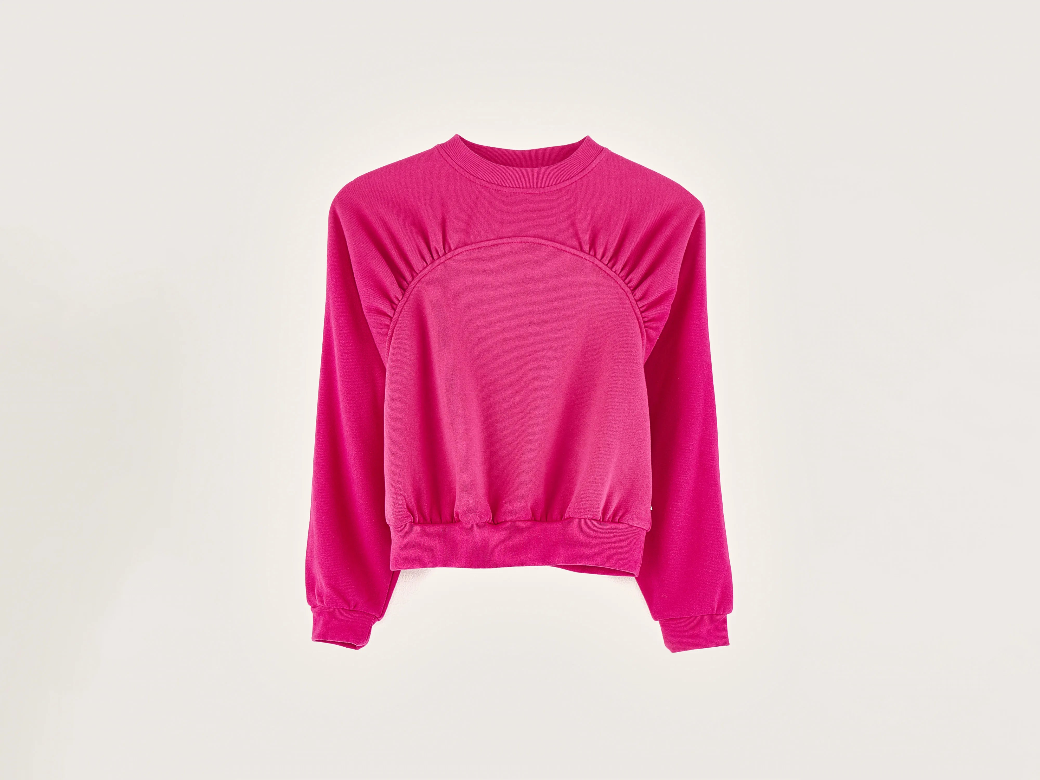 hoodie with a sporty twist -Floris round-neck sweatshirt (242 / G / FUSHIA)