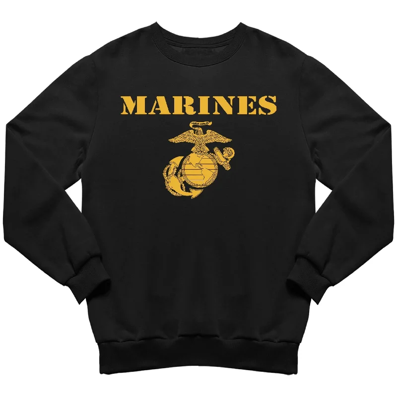 hoodie with classic appeal -Gold Vintage Marines Sweatshirt