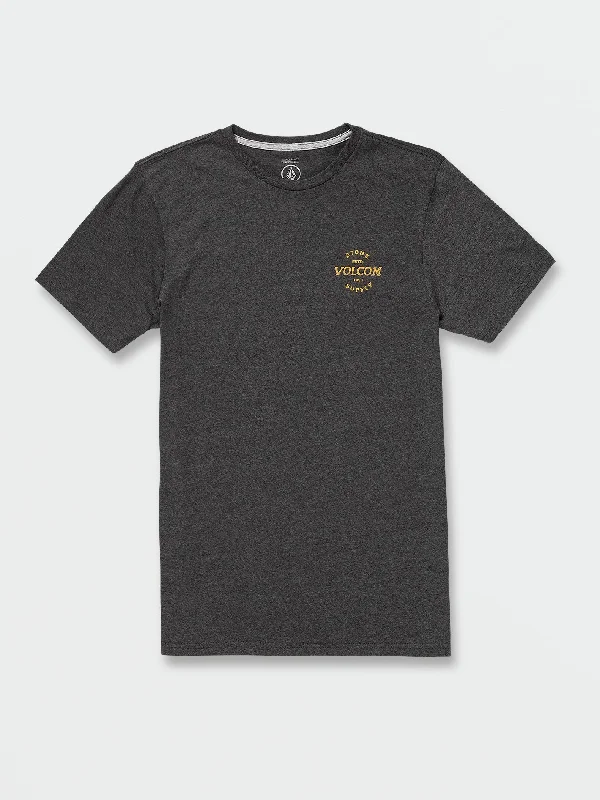 high-performance short sleeve t-shirt -Handstamped Short Sleeve Tee - Dark Black Heather