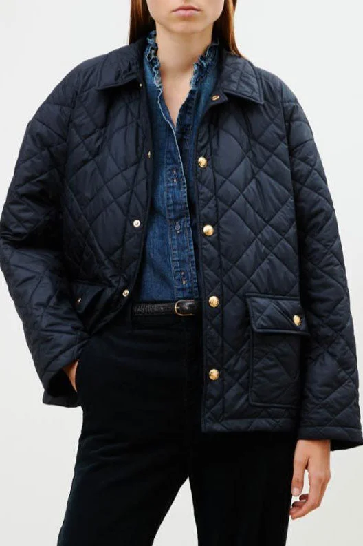 men’s multi-pocket jacket-Helah Quilted Parka