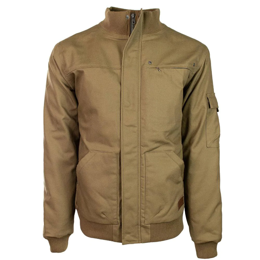 sleek casual jacket for men-Hooey Men's Tan Cargo Jacket with Aztec Lining