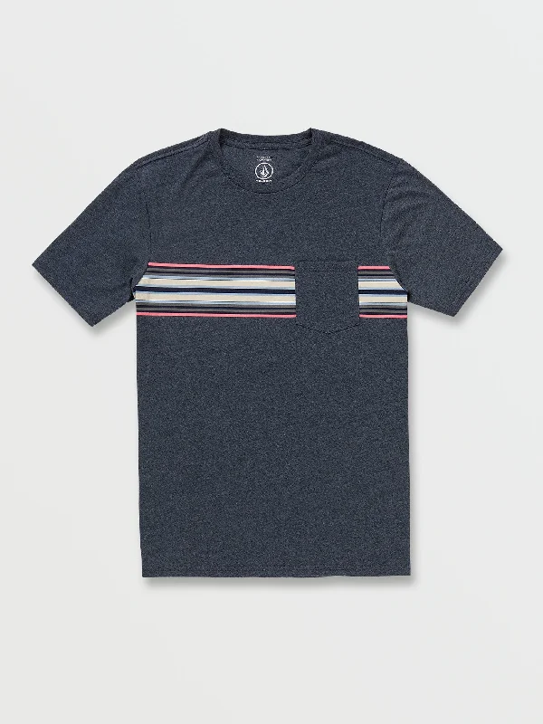 stylish short sleeve shirt for travel -Horizone Pocket Short Sleeve Tee - Navy Heather