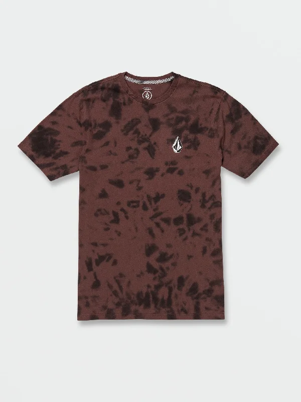 stylish graphic short sleeve t-shirt for men -Iconic Stone Dye Short Sleeve Tee - Mahogany