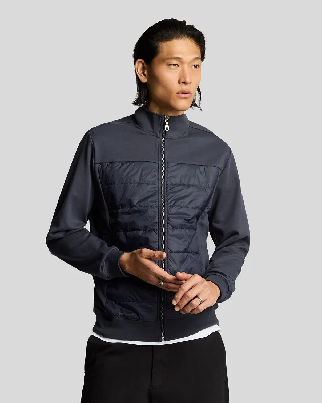 women’s softshell jacket-Interlock Hybrid Panelled Bomber Jacket