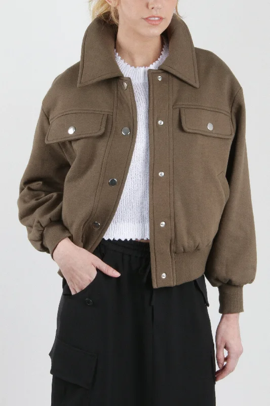 lightweight summer jacket-Jane Khaki Bomber Jacket