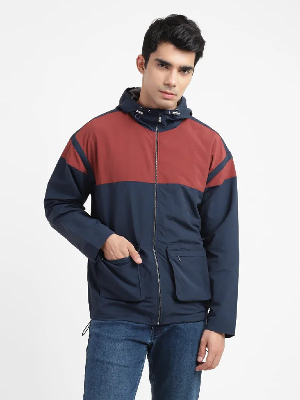 men’s casual winter jacket-Men's Colorblock Hooded Sport Jackets