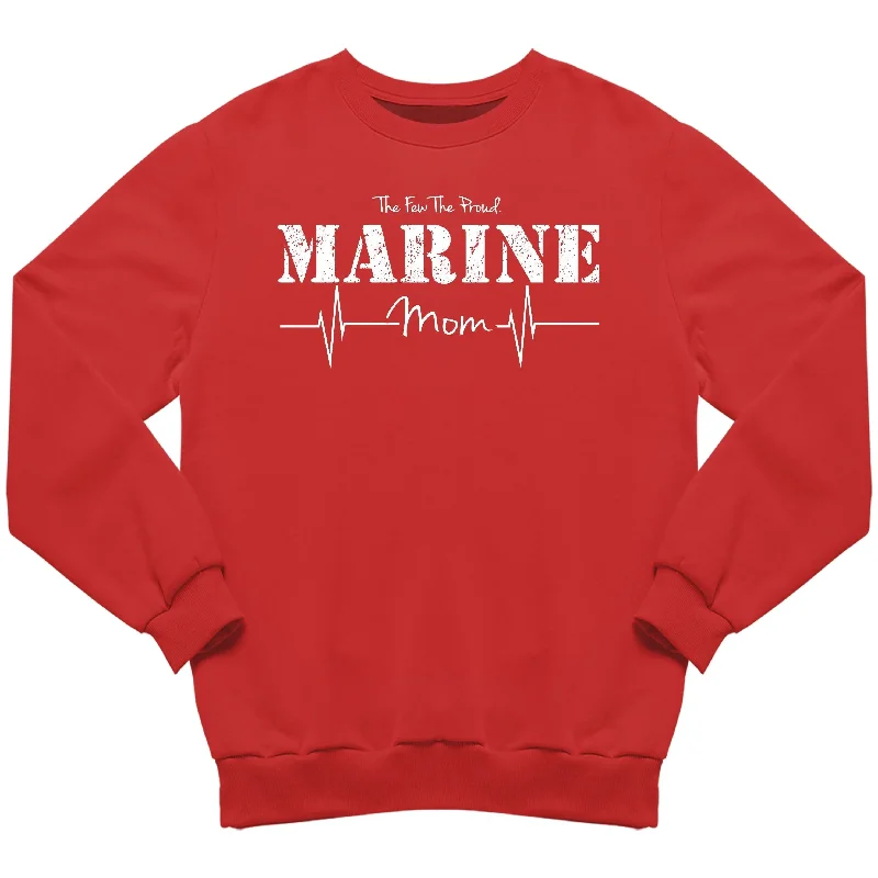 hoodie for easy casual style -The Few The Proud Marine Mom Sweatshirt