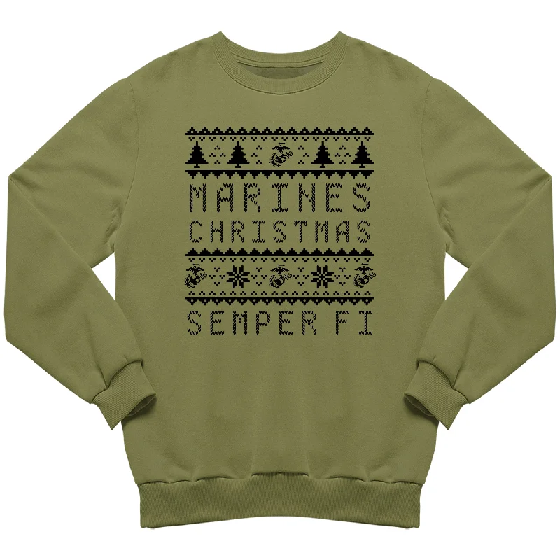 hoodie with contemporary feel -Marines Christmas Sweatshirt