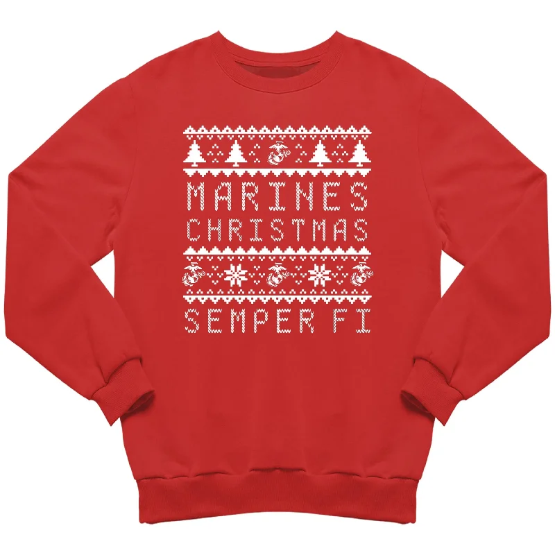 hoodie with unique tailoring -Marines Christmas Red Sweatshirt