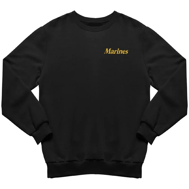 hoodie with a sporty twist -Marines Embroidered Sweatshirt