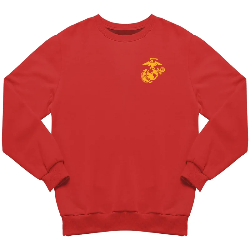 hoodie with double layers -Marines Gold EGA Chest Seal Sweatshirt