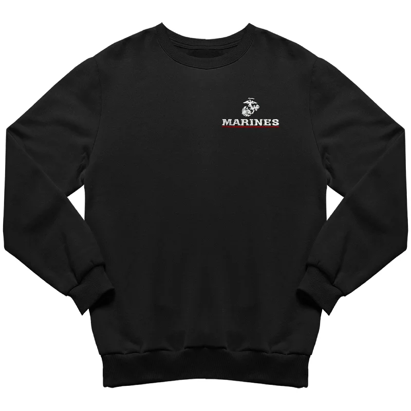 hoodie for cozy movie nights -Marines Red Line Embroidered Sweatshirt