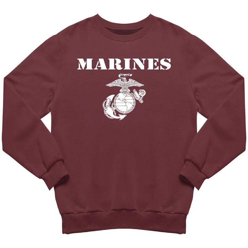 hoodie for easy casual style -Maroon Vintage Marines Sweatshirt