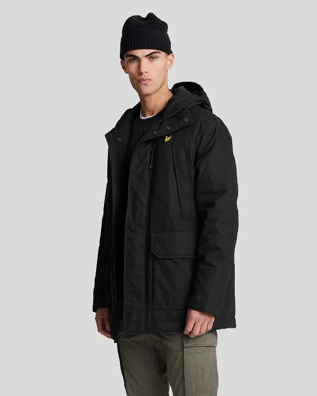 men’s leather jacket-Microfleece Parka