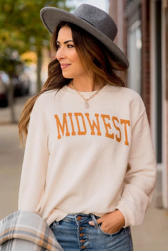 hoodie with distinctive fit -Midwest Ribbed Crewneck