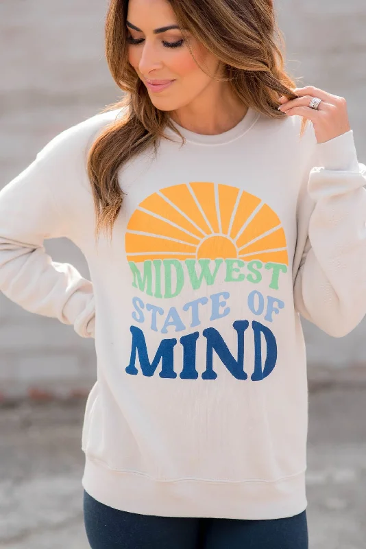 hoodie for street-inspired looks -Midwest State Of Mind Graphic Crewneck