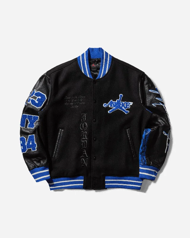 men’s zippered jacket-Men's Awake NY Varsity Jacket Black / Game Royal