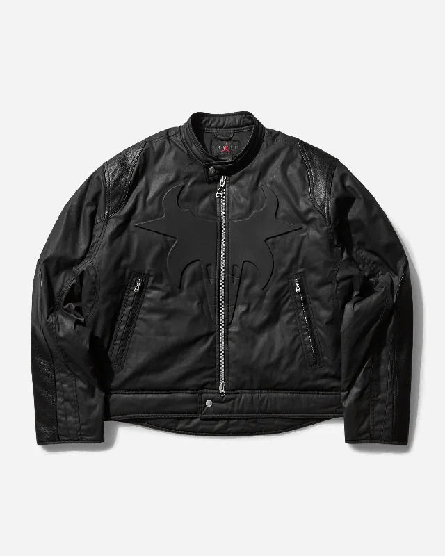 hooded windbreaker jacket-Men's Travis Scott Waxed Jacket Black