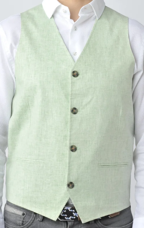 long jacket for cold weather-Pale Green Vest