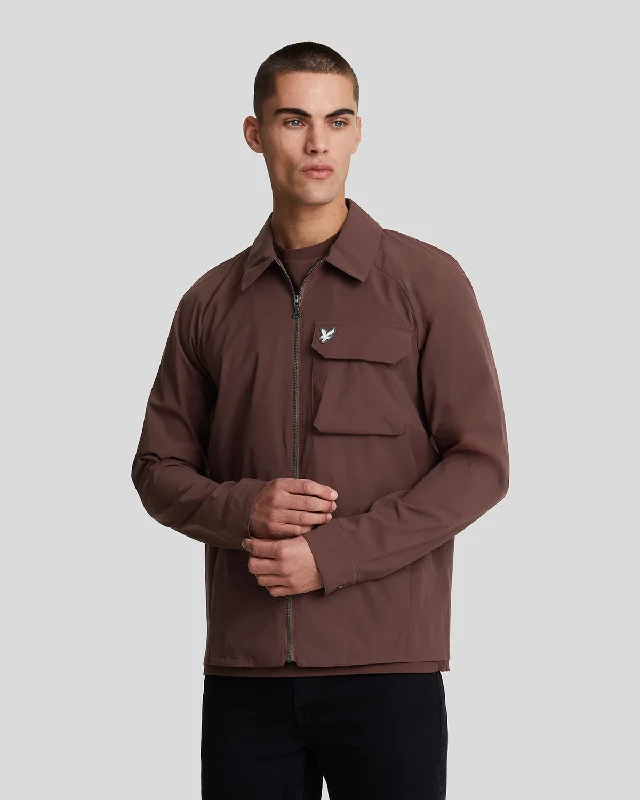 stylish fleece jacket for men-Premium Pocketed Softshell Overshirt