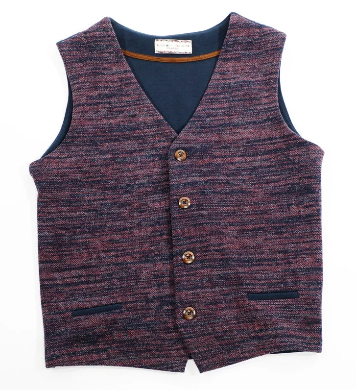 thermal jacket for men-Purple Heather Knit Vest