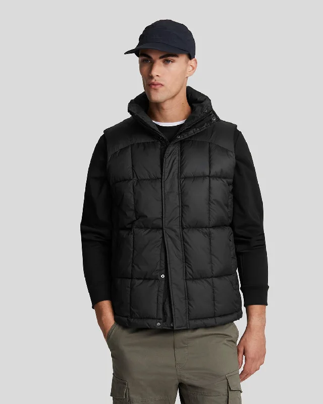 stylish jacket for winter sports-Quilted Pannelled Gilet