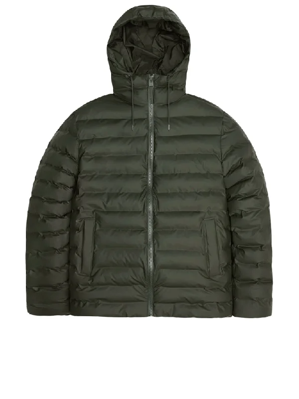 trench coat for men’s winter-Rains Lohja Puffer Jacket in Green