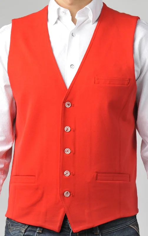 fleece lined coat for winter-Red Punto Milano Knit Vest