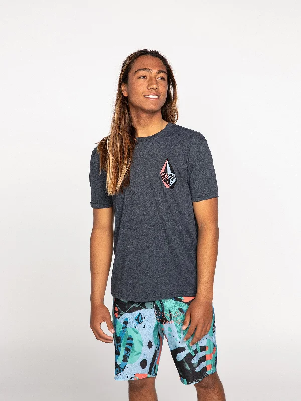 cozy short sleeve t-shirt for winter -Stoney Fill Short Sleeve Tee - Navy Heather