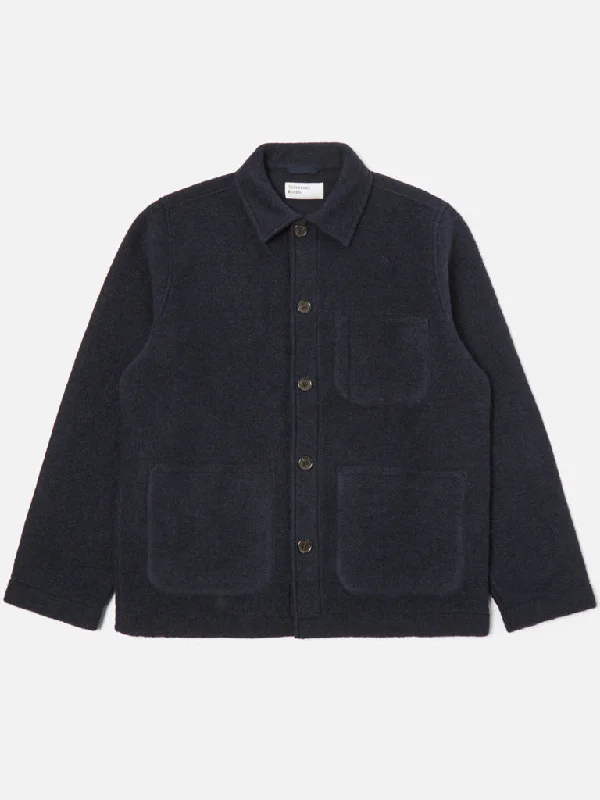 classic winter jacket for men-Universal Works Field Jacket in Navy