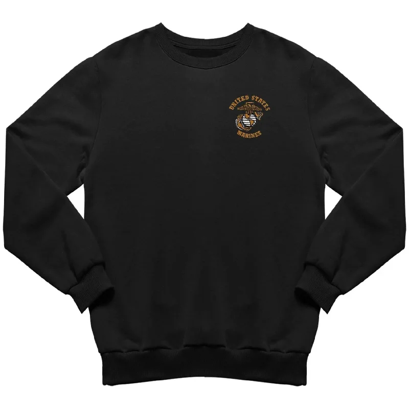 hoodie with double layers -U.S. Marines EGA Embroidered Sweatshirt