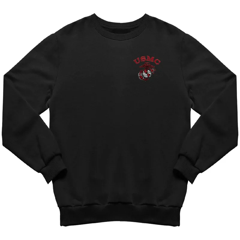 hoodie with large graphic logo -Red USMC EGA Embroidered Sweatshirt