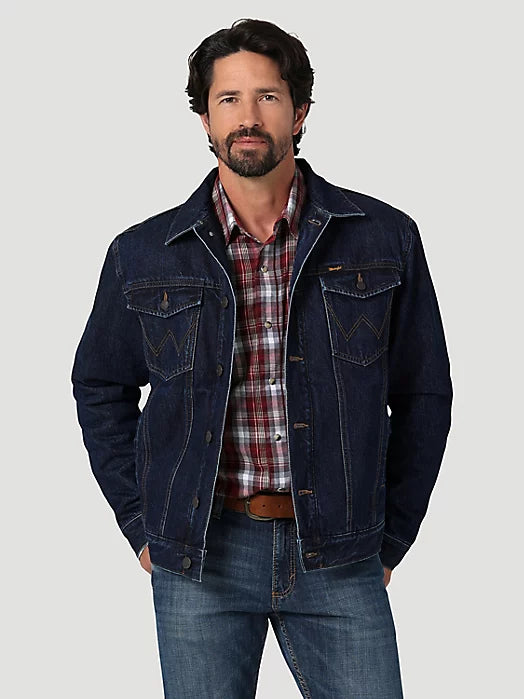 waterproof trench coat for men-Wrangler Men's Retro Unlined Denim Jacket