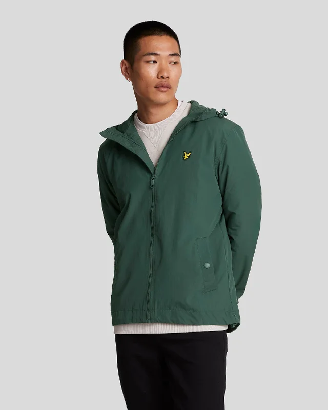 fleece jacket with zipper-Zip Through Hooded Jacket