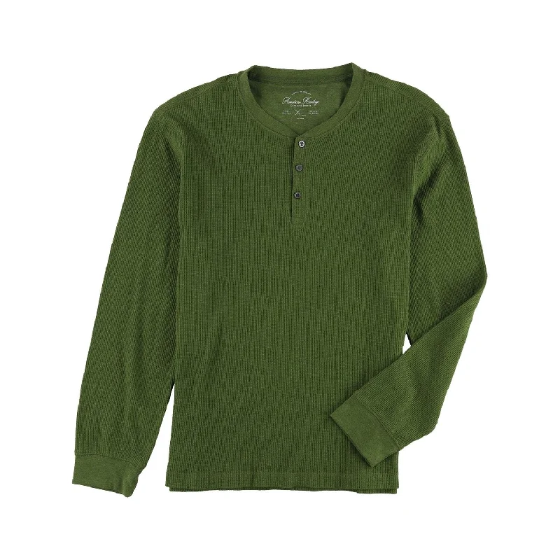 classic turtleneck sweater for winter-American Heritage Men's Textured Henley Shirt Olive Size 2 Extra Large - XXL