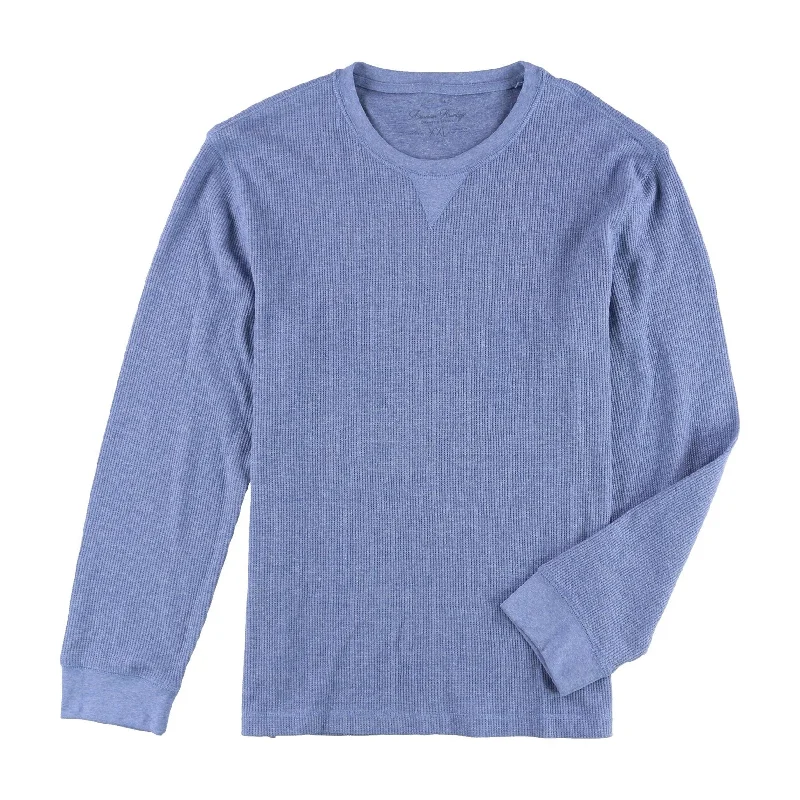 knitted sweater for spring vibes-American Heritage Men's Textured Henley T- Shirt Blue Size 2 Extra Large - XXL