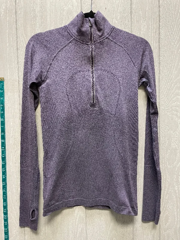 slim cut short sleeve shirt -Athletic Top Long Sleeve Crewneck By Lululemon In Purple, Size: 6