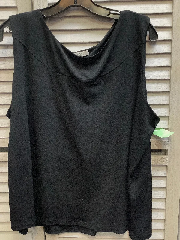 casual short sleeve t-shirt for all seasons -Black Top Sleeveless Basic Dressbarn, Size 2x