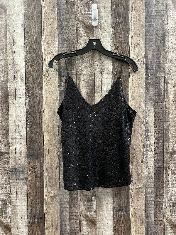 short sleeve hoodie t-shirt -Black Top Sleeveless Shein, Size L