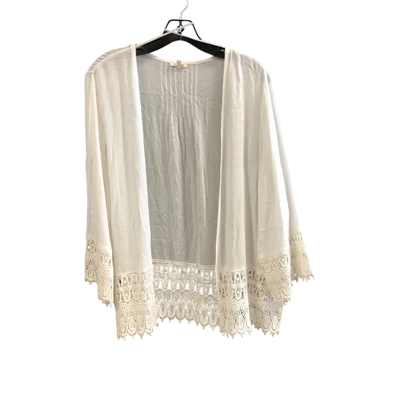 cotton short sleeve t-shirt -Cardigan By En Creme In White, Size: L