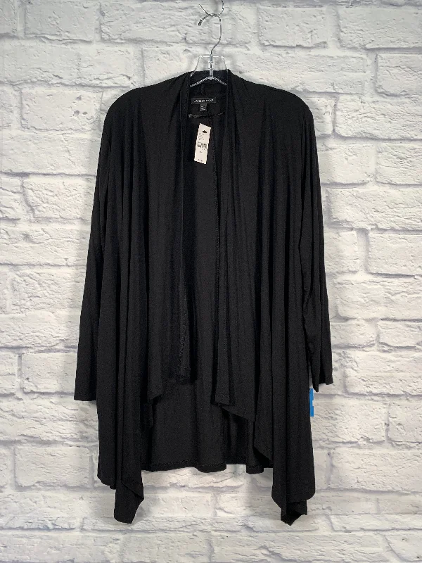 short sleeve t-shirt for hot weather -Cardigan By Lane Bryant In Black