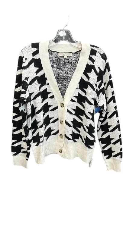 soft short sleeve cotton shirt -Cardigan By Loft In Black & White, Size: L