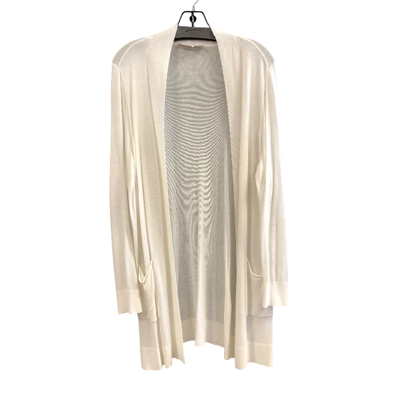 plain short sleeve t-shirt -Cardigan By Loft In White, Size: L