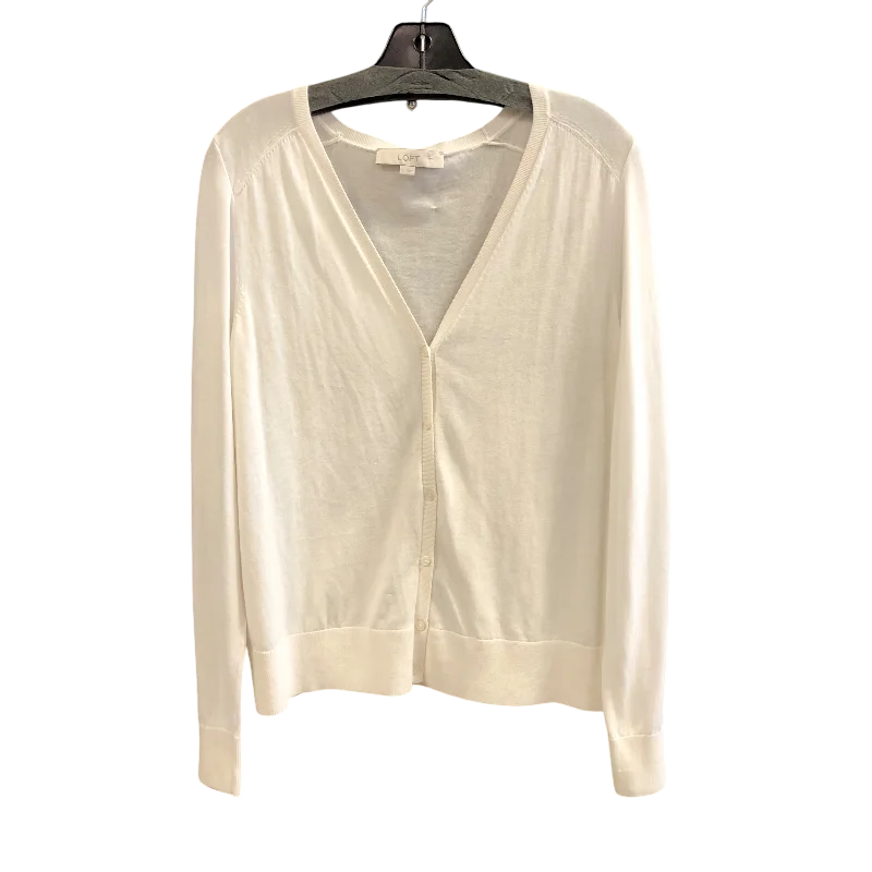 short sleeve t-shirt for women -Cardigan By Loft In White, Size: L