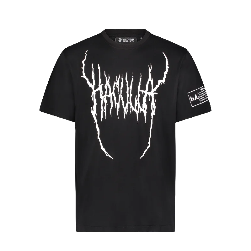 casual short sleeve shirts -DEMON TEE BLACK