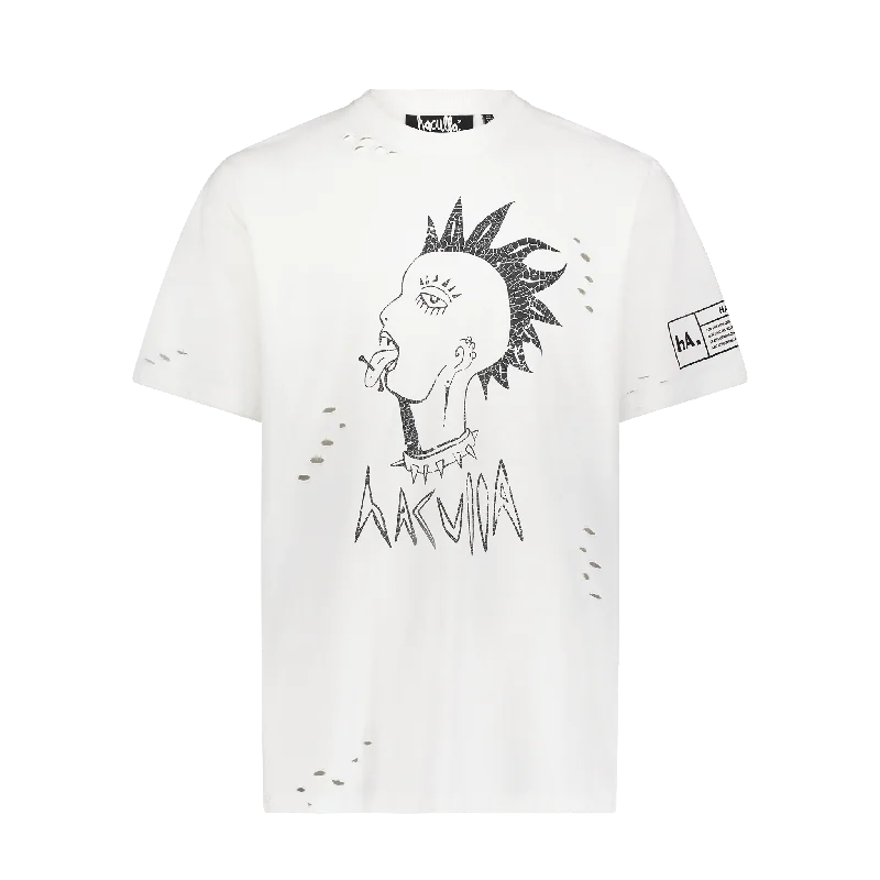 short sleeve thermal t-shirt for winter -HAC PUNK TEE WHITE