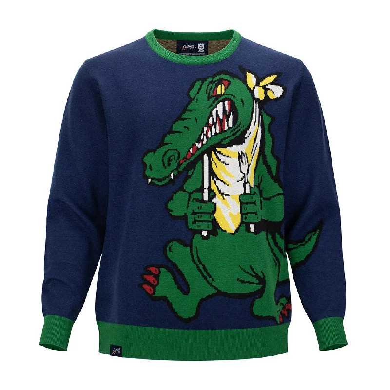 wool sweater for layering in fall-Jerry Garcia | Regular Sweater | Big Alligator Blue